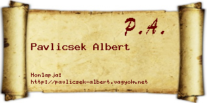 Pavlicsek Albert névjegykártya